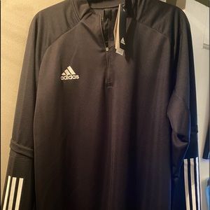 Adidas soccer warm up top 3/4 zipper brand new